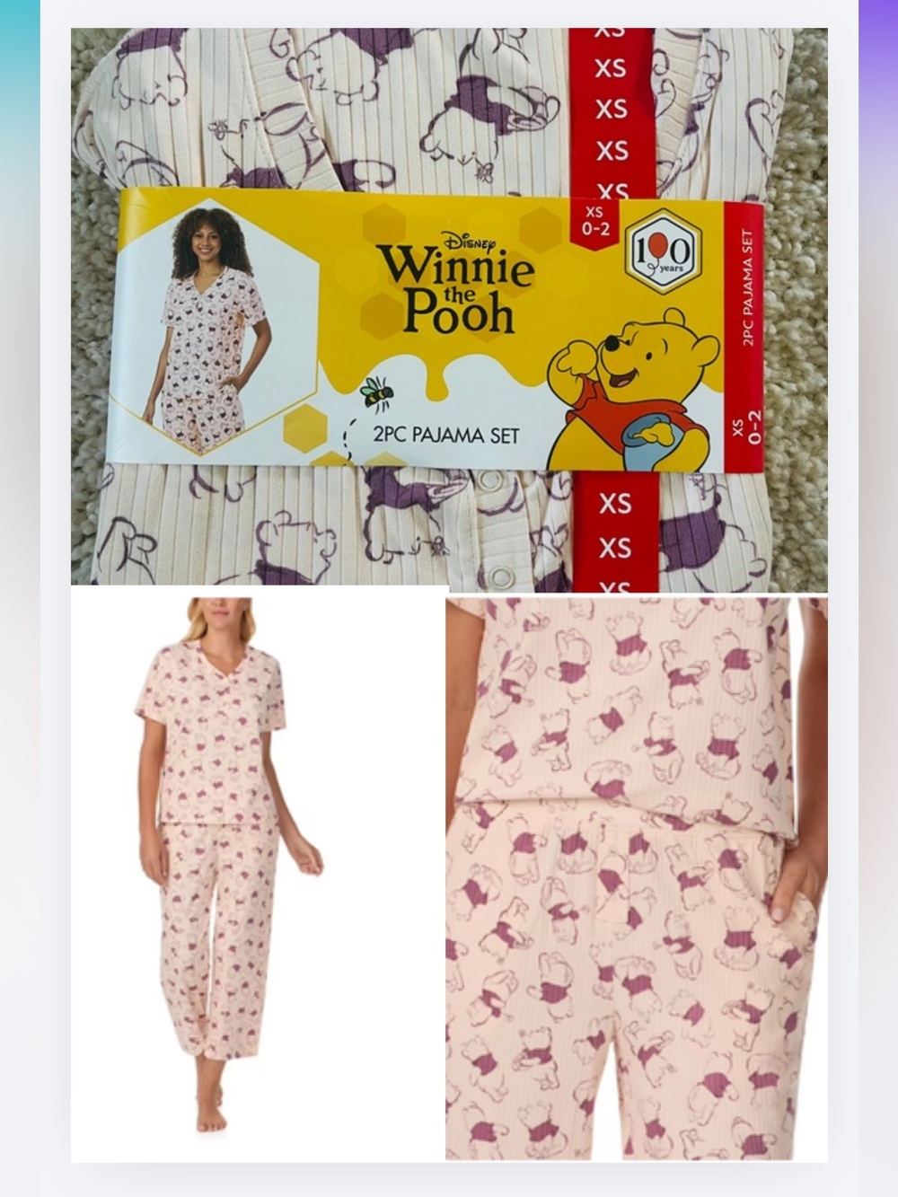 Disney Winnie The Pooh Two Piece Pijamas